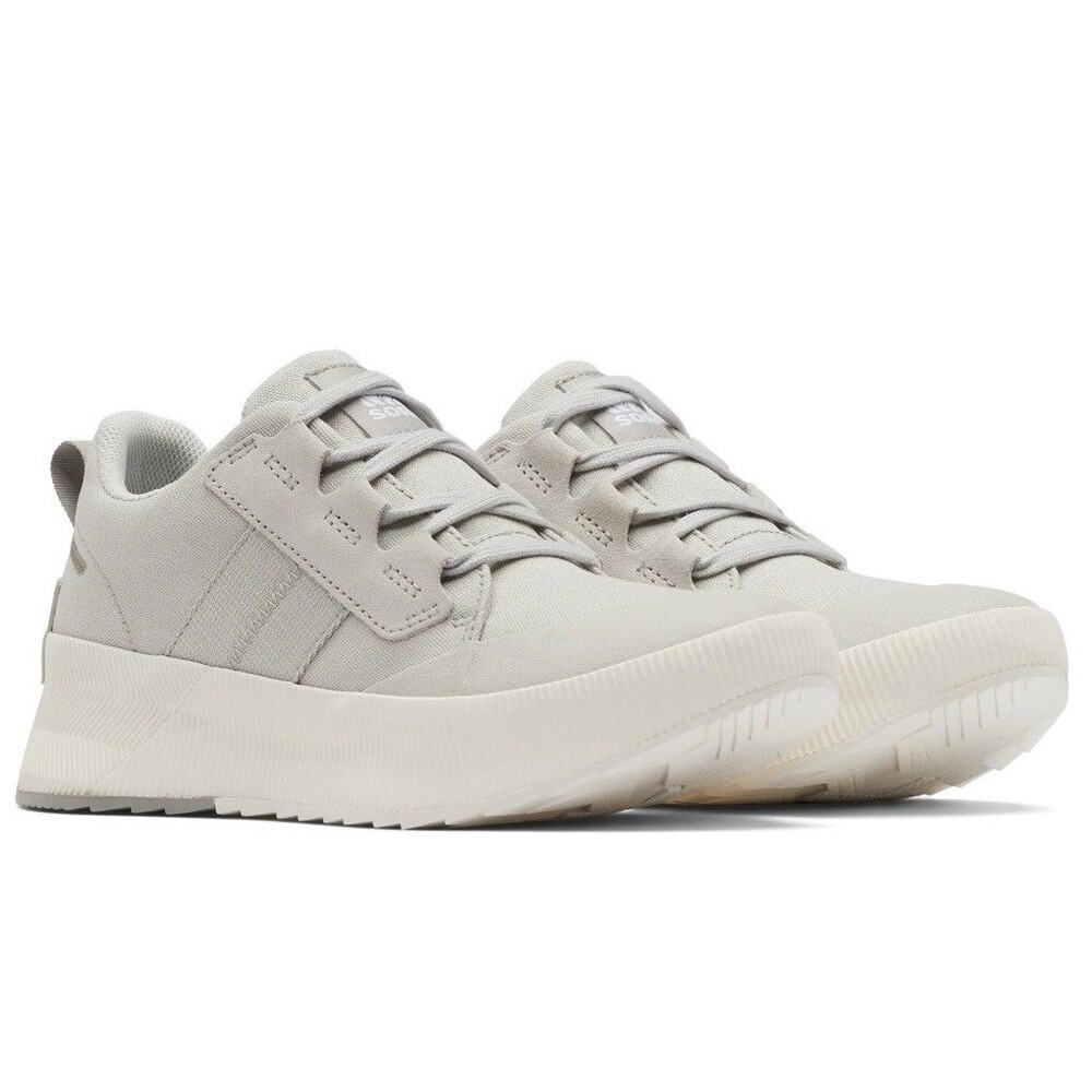 SOREL Out N About III Low Canvas Waterproof Sneakers Moonstone Sea Salt Womens 7